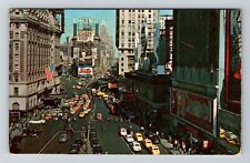 New York City NY, Times Square, Aerial, Cabs, Vintage Chrome Postcard picture