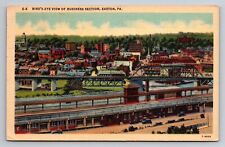 Bird's Eye View Business Section Easton PA Vintage Posted 1953 Linen Postcard picture