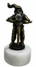 Vintage Spoontiques Knight In Armor With Crystal Ball On Marble Stand Mini 2.5”H picture