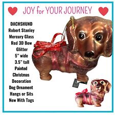 DACHSHUND Robert Stanley Mercury Glass Painted Christmas Dog Ornament picture
