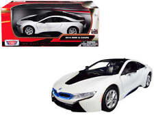 2018 BMW i8 Coupe Metallic White with Black Top 1/24 Diecast Model Car picture