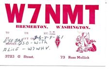 QSL  1961 Bremerton WA  radio card picture