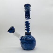 9inch Blue Glass Hookah Smoking Hand Pipes Bubbler Percolator Bongs W/ Blue Bowl picture