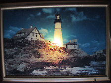 Vintage Helmscene Backlit Framed Photo Lighthouse                 BSMT picture