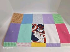 Vintage 70's Hippie Quilt Multicolor Patchwork Polyester 57.5