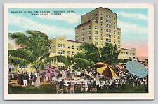 Postcard Dancing In The Tea Garden Flamingo Hotel Miami Beach Florida picture