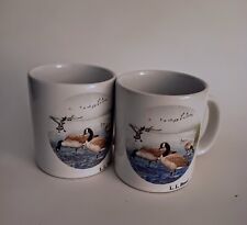 Vintage L L Bean 2 Coffee Mugs Geese Wildlife Scene  Ceramic picture