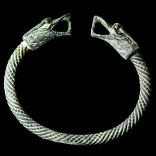 (Replica) Ancient Roman Bronze Bracelet Dragon Heads 100-300 A.D. Antique Patina picture