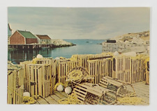 Lobster Traps Ready to Go Nova Scotia Canada Postcard Posted 1986 picture