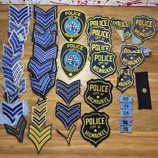City Of Milwaukee Police Embroidered SHOULDER Patch Lot Obsolete Vintage picture