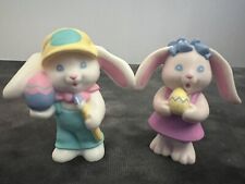 Hallmark Easter Bunnies Crayola Figurines Lot Of 2 2-1/4” Tall picture