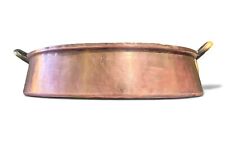 Antique Russian Tsarist? STAMPED Copper Pan With Brass Handles 15” Hand Forged picture