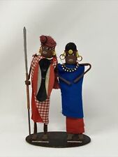 Maasai Masai Tribal Warrior and Woman African Statue Figurines Dolls Figures picture