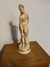VINTAGE HIMARK ITALY GREEK GODDESS BATHING STATUE 10.5” TALL RARE A.B. Initials picture