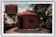 Plymouth MA-Massachusetts, Burial Hill Old Powder House, Vintage Postcard picture