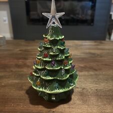 Miniature 7.5-inch Green Ceramic Christmas Tree Lighted WORKS picture