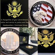 With Liberty & Justice for All United We Stand Sept 11 2001 911 Silver Coin USA picture