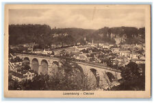 c1920's Bridge Building View in Clausen Luxembourg Unposted Antique Postcard picture