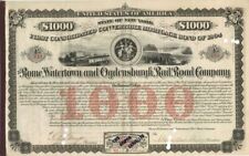 Rome, Watertown and Ogdensburgh Railroad Co. - 1874 dated $1,000 Railway Bond -  picture