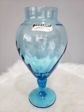 Antique Mid Century Genie Bottle Apothecary Glass blue Empoli mcm barware decor picture