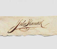 John Hancock Autograph Reprint On Genuine Original Period 1770s Paper  picture