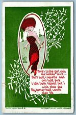 Comic Postcard~ Here's To The Girl With The Hobble Skirt~ Poem~ Love & Romance picture