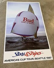 VTG 1987 Budweiser Sailing American Cup Poster Seattle WA RARE Beer ART PRINT picture