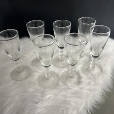 VTG Stemmed Mini Champagne 1oz Shot Glass Set Of (7) 4