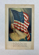 Patriotic Our Flag Freedom Liberty Print USA AMERICA Circa 1909 Postcard Damaged picture
