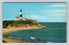 Long Island NY-New York, Montauk Point Light House, Vintage c1963 Postcard picture