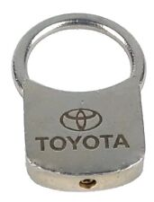 Vintage Toyota Padlock Style Keychain Key Ring Advertisement Silver Tone Metal picture