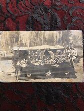 Antique Post Mortem RPPC - Open Casket/Memorial Postcard -Early 1900s Real Photo picture