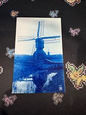 Postcard - Real Photo Windmill Delft in Holland Cyanotype c1906 picture