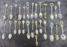 Collector Vintage Souvenir Spoons Lot of 27 Silver Plated Pewter Stainless LOT 3 picture