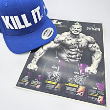 Mr. Oylmpia Jay Cutler Bodybuilder Signed Kill It Snap Back Blue Hat & Poster picture