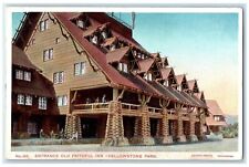 1910 Entrance Old Faithful Inn Yellowstone Park Wyoming WY Haynes Photo Postcard picture