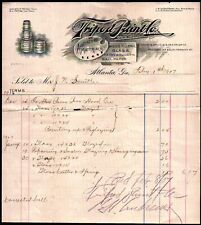 1907 Atlanta Ga - Tripod Paint Co - Glass Wall Paper - Rare Letter Head Bill picture