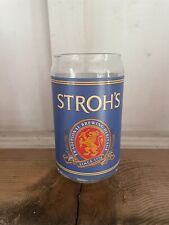 Rare Vintage Stroh’s BLUE Glass Beer Can Shaped Nice 16 Oz picture