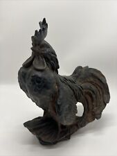 Large Black Beautiful Rooster Sculpture picture