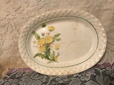 Vintage TST Co platter with yellow flowers 11x1x8.5 in            w picture