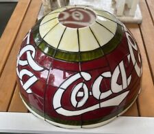 Vintage COKE Advertising Coca Cola Retro Plastic Stained Glass Light Lamp Shade picture