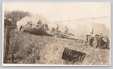October 28th, 1937 Very Old RPPC Bailing Hay with Tractor - B2 picture