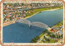 Metal Sign - New York Postcard - Mid-Delaware River Bridge, connecting Port Jer picture