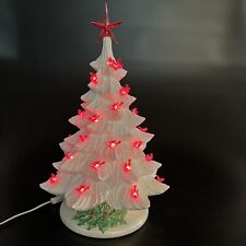 Vtg Pearl White Light Up Red Doves Birds Musical Christmas Tree 16