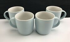 RARE Marie Claire Paris VISTA Light Blue Coffee Mugs Cups Stackable - Set of 4 picture