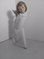 Lladro Curious Angel With Lantern Figurine 4960 Glazed Porcelain No Box Retired picture