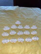 16 VINTAGE CROWN STAFFORDSHIRE PORCELAIN WHITE PLACECARD HOLDERS MADE IN ENGLAND picture