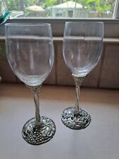 Val David Canada Etain Fin Pewter Wine Glasses Set Of 2 Rare picture