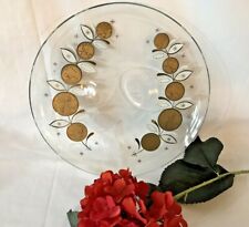 VTG Mid Century Mod MCM Glass Serving Platter with Coin Design 11.5 Diameter picture