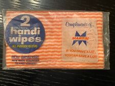 NOS Martin Gas Station Package of 2 Colgate Handi Wipes Oil Premium Blue Island picture